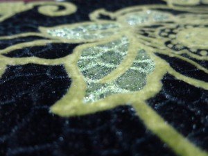 flocked damask fabric