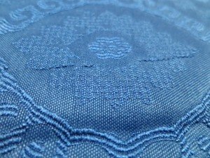 blue jacquard curtain fabric