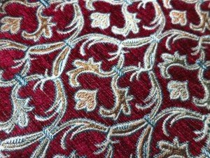 red chenille fabric