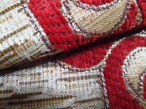red jacquard fabric