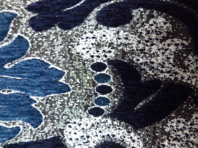 Chenille Velvet Fabric Jacquard Fabric Thicken Upholstery Sofas Interior  Fabric Crafts Materials 145x100cm(Color:Blue) 