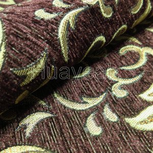 floral jacquard fabric close look