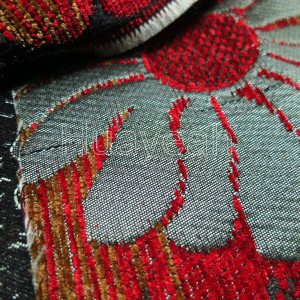 flower chenille fabric backside