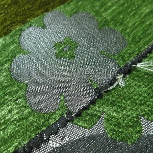 jacquard floral chenille fabric backside
