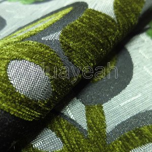 jacquard floral chenille fabric close look
