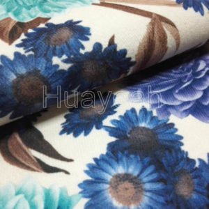 floral printed velvet fabric close look
