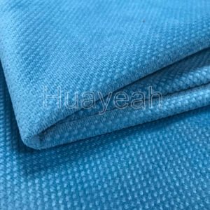 blue velvet fabric for sofa close look
