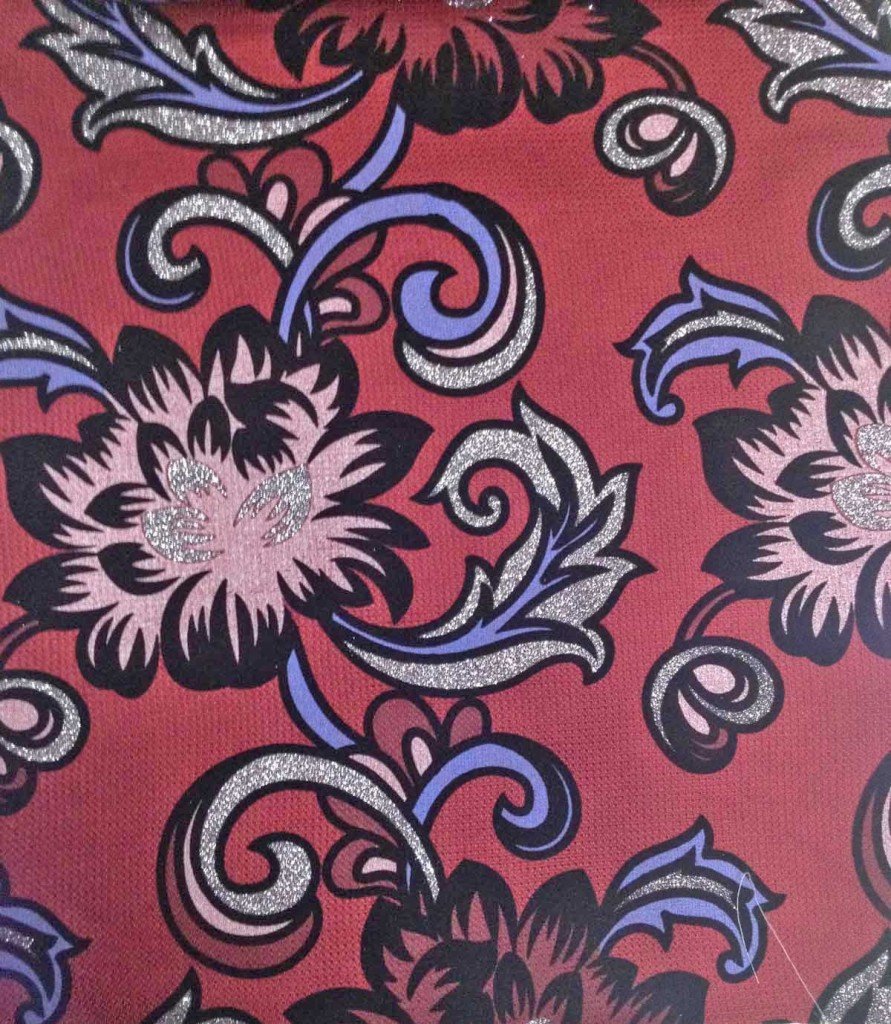 print flocked damask fabric with bronzing