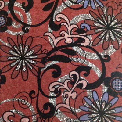 printed bronzing flocked upholstery fabric