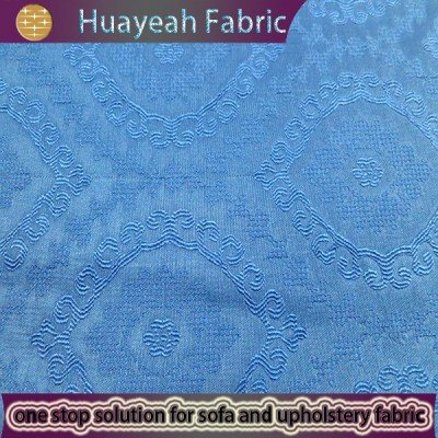 blue jacquard curtain fabric