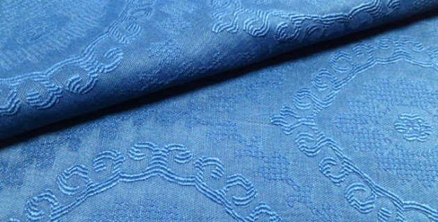blue jacquard curtain fabric
