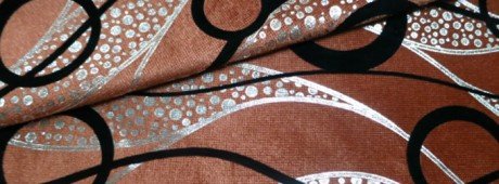 orange velvet fabric