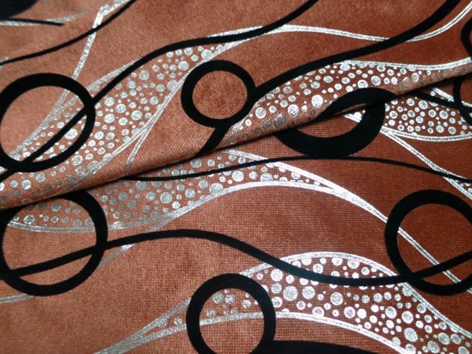 orange velvet fabric