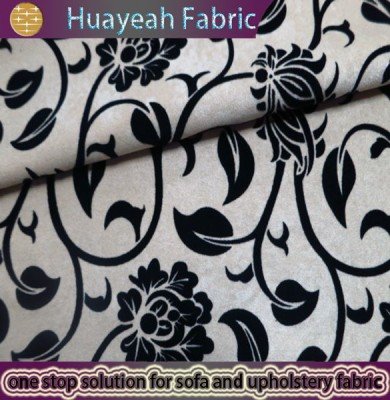 black floral decorator fabric