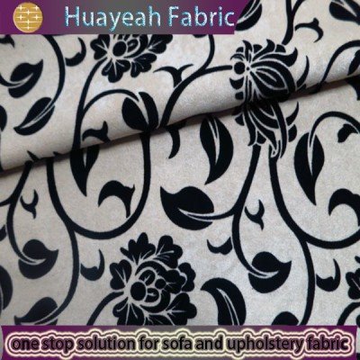 black floral decorator fabric