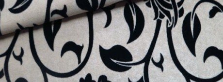 black floral decorator fabric