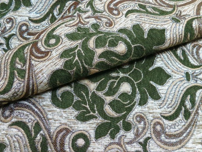 green chenille fabric