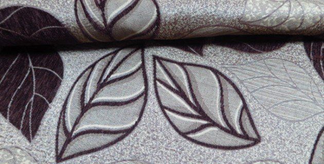 leaf design chenille fabric