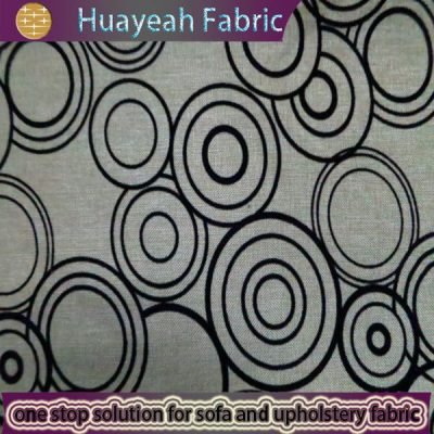 flocking faux linen fabric