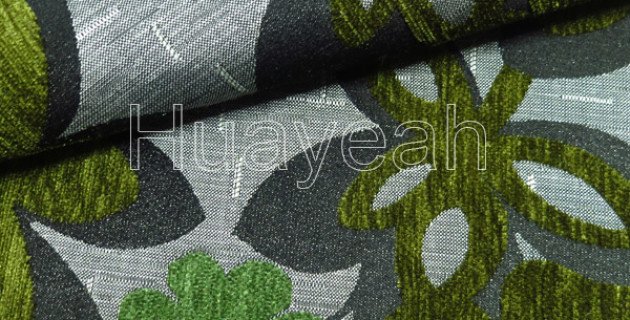 jacquard floral chenille fabric